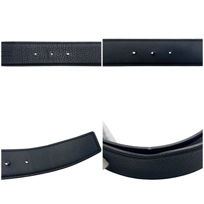Hermes Belt Black Constance Reversible Waist 90 cm 35 mm Zipper Pattern Leather — view 7