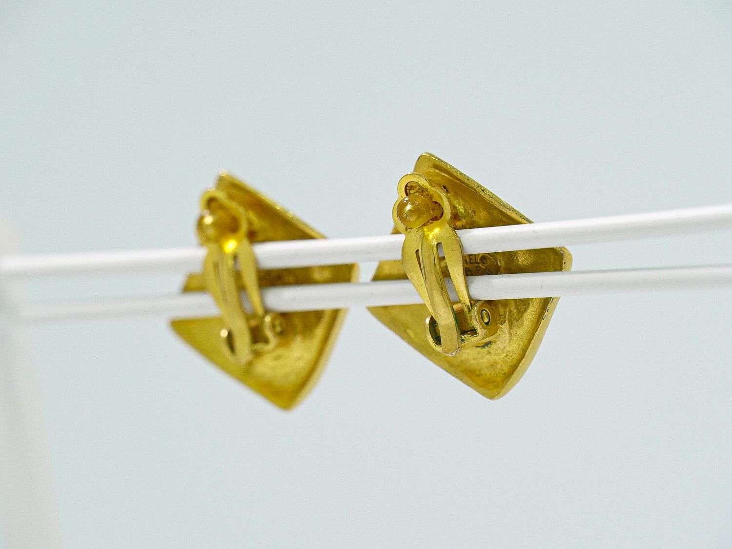 Chanel CC Logo Earrings Gold Plated — view 8