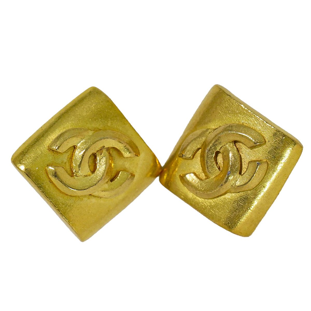 Chanel CC Logo Earrings Gold Plated