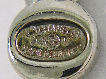 Chanel CC Logo Flower Motif Rhinestone Pendant Metal Silver — view 9