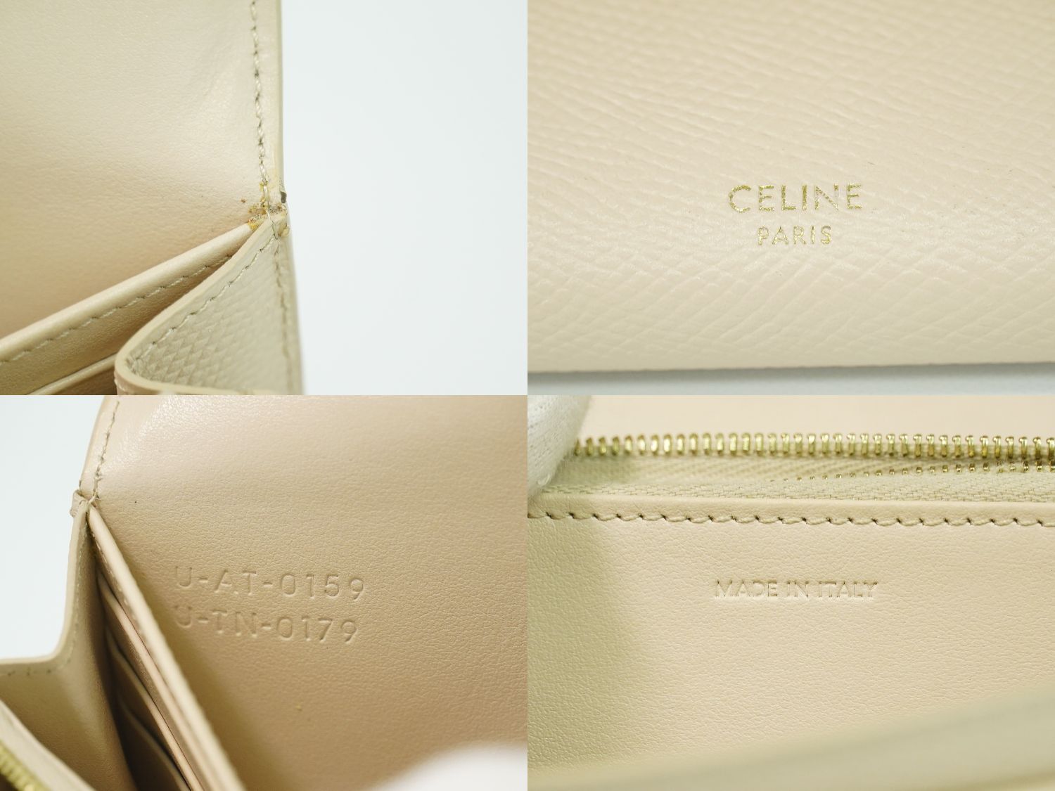 Celine Large Flap Wallet Leather Ivory — view 9