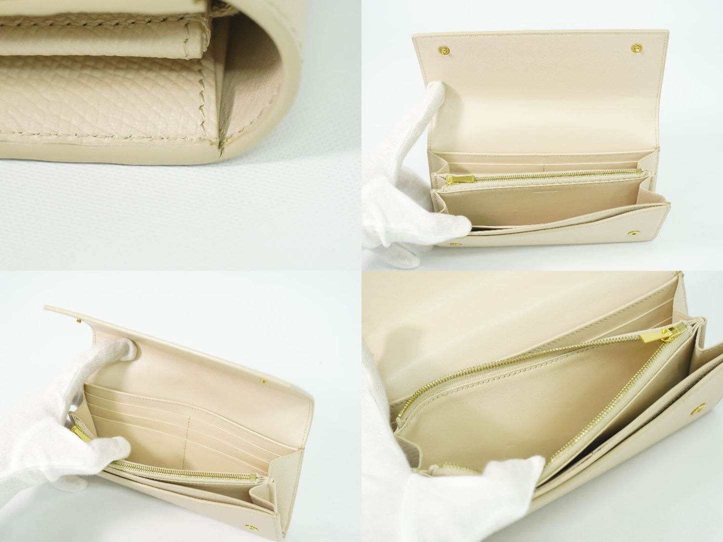 Celine Large Flap Wallet Leather Ivory — view 8