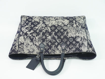 Louis Vuitton LV Grand Sac Monogram Tapestry Tote Navy — view 5