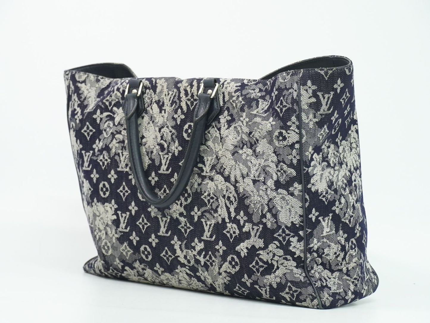 Louis Vuitton LV Grand Sac Monogram Tapestry Tote Navy — view 2