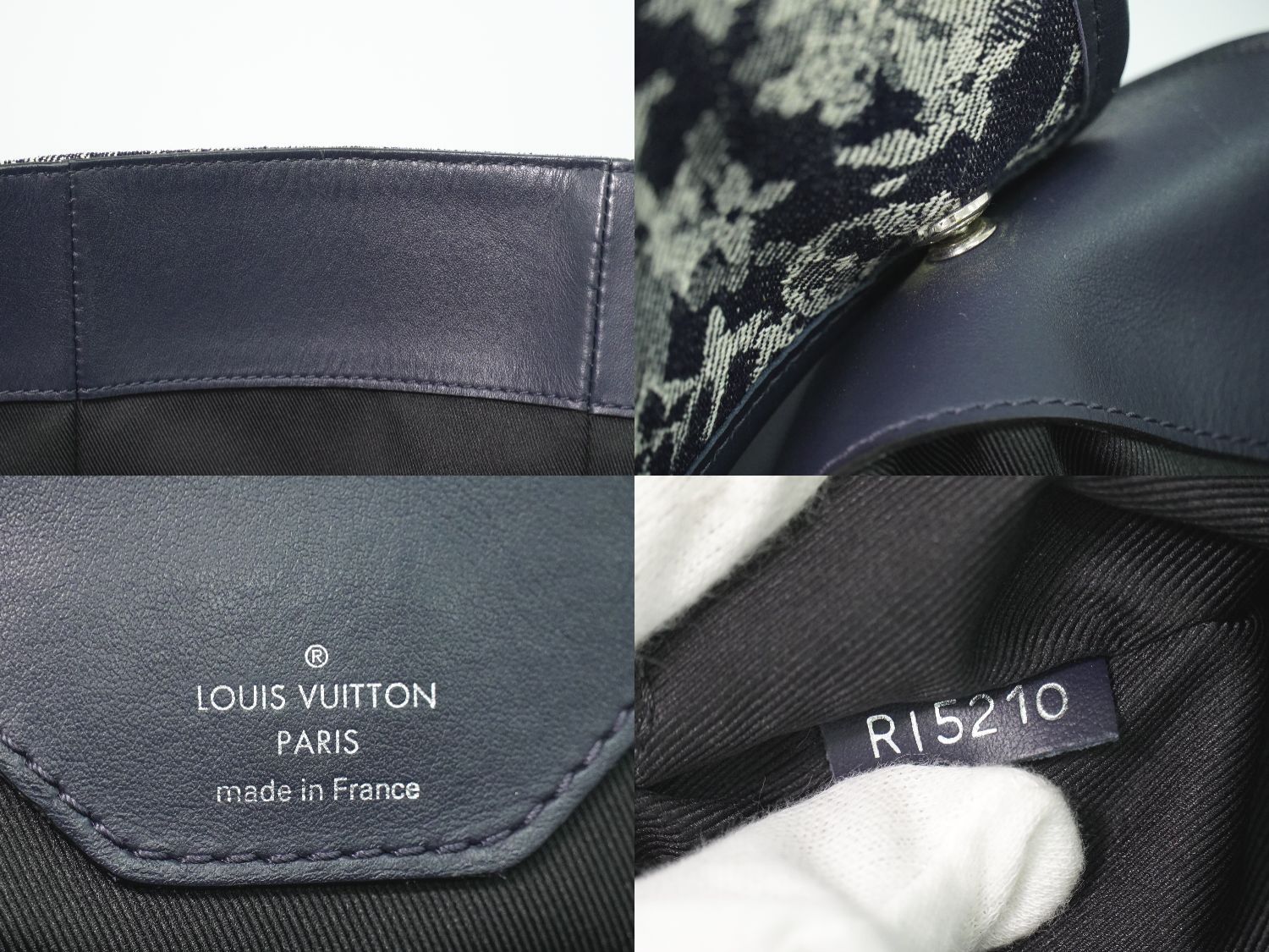 Louis Vuitton LV Grand Sac Monogram Tapestry Tote Navy — view 9