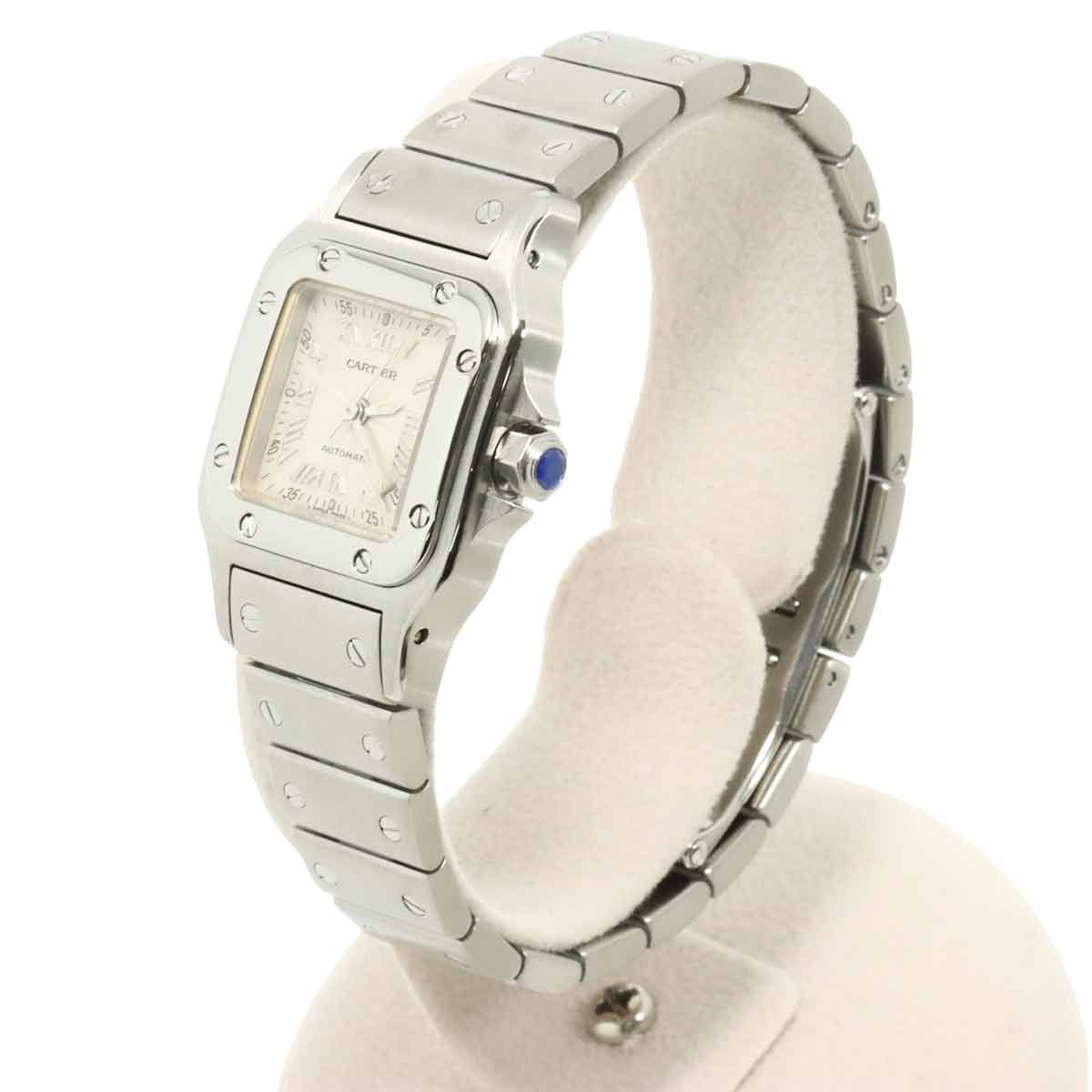 Cartier Santos Galbe SM Watch Date Silver Automatic — view 3