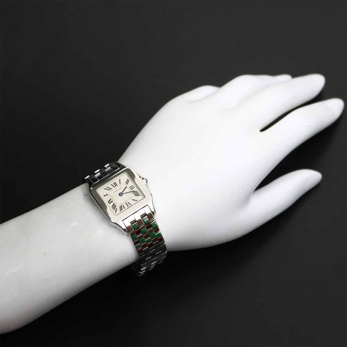Cartier Santos Demoiselle LM Boys Watch Ivory Quartz — view 3