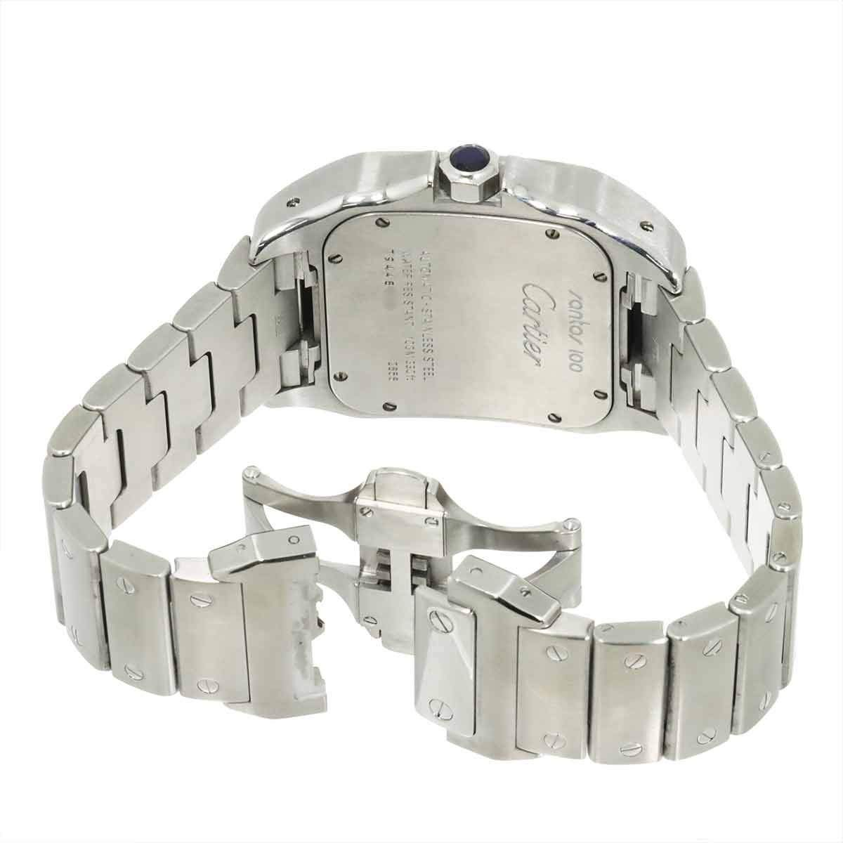 Cartier Santos 100 LM Watch Silver Automatic — view 5
