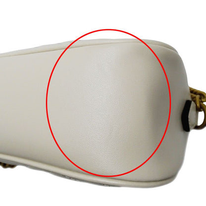 Gucci GG Marmont Shoulder Bag Leather White Chain — view 9