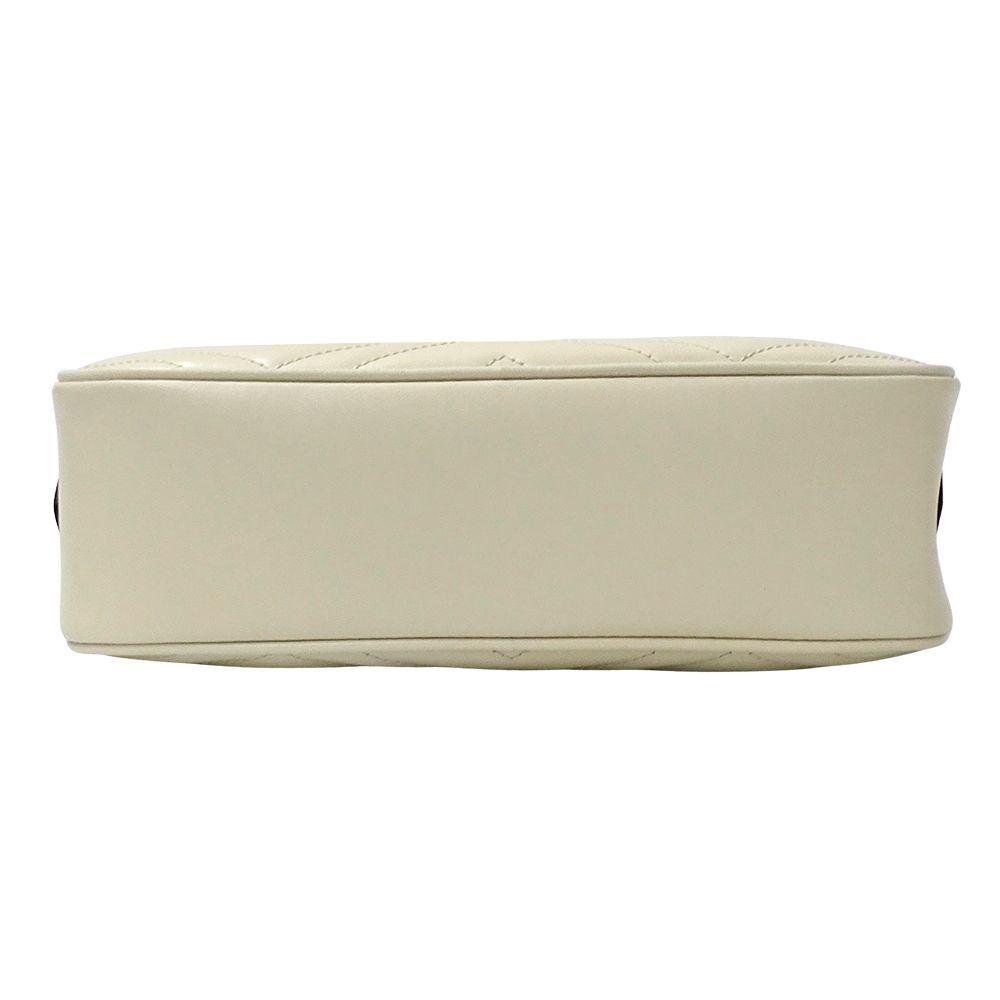 Gucci GG Marmont Shoulder Bag Leather White Chain — view 3