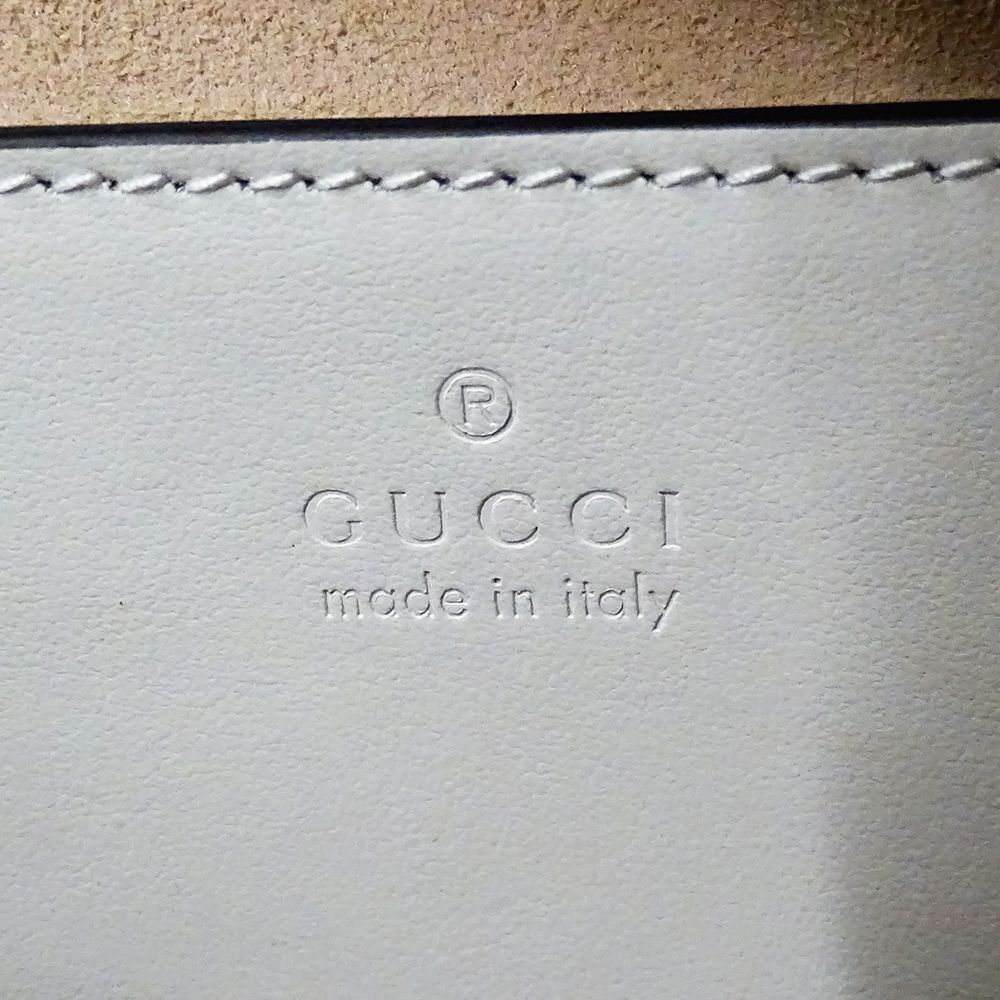 Gucci GG Marmont Shoulder Bag Leather White Chain — view 6