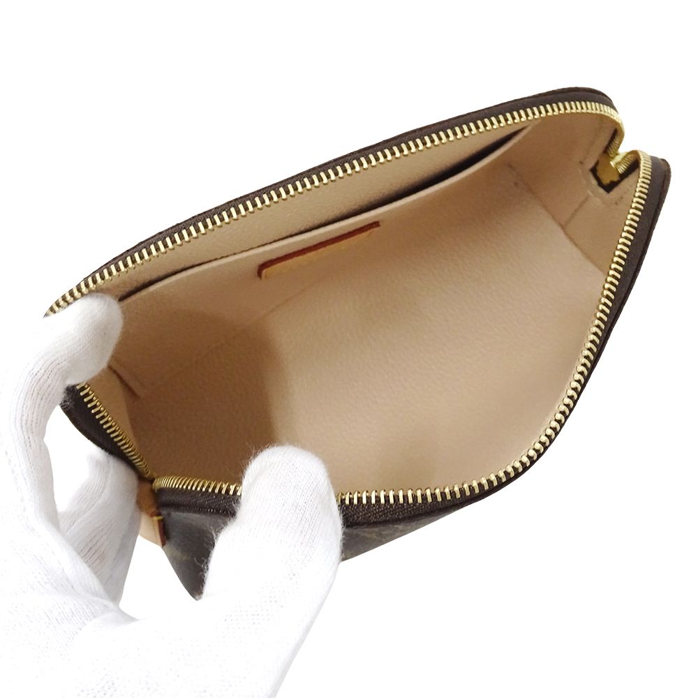 Louis Vuitton Pouch Monogram Makeup Cosmetic Pochette PM Brown Case — view 5