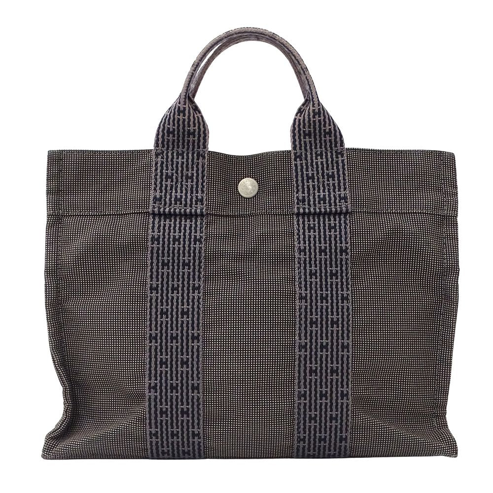 Hermes Tote Her Line Canvas Black