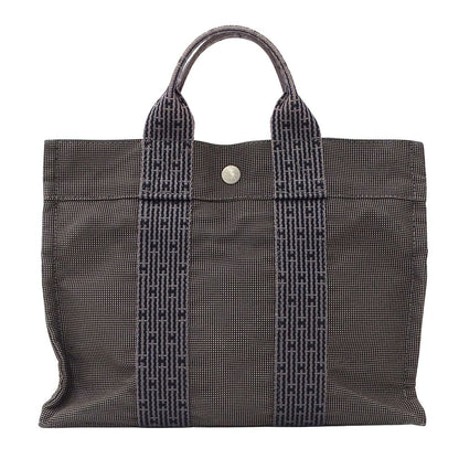 Hermes Tote Her Line Canvas Black