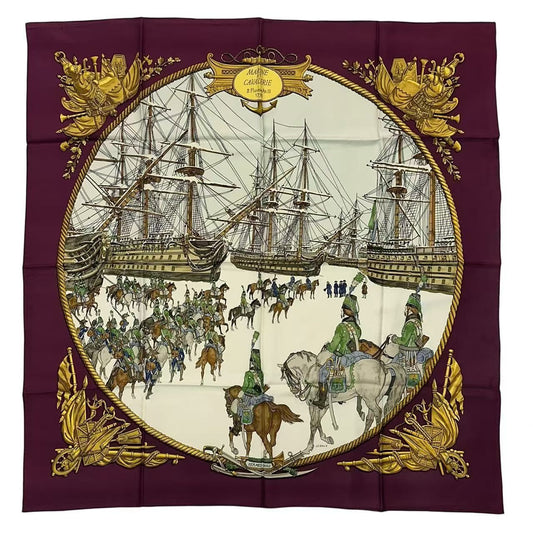 Hermes Scarf Silk Marine Et Cavalerie Sea and Cavalry