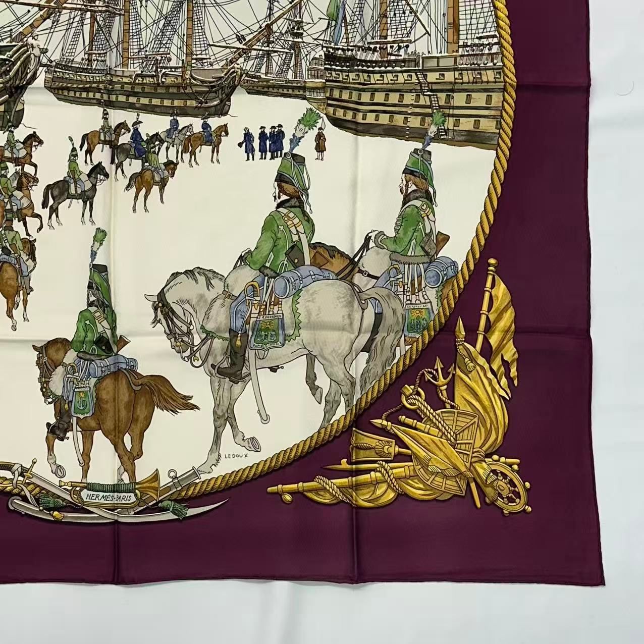 Hermes Scarf Silk Marine Et Cavalerie Sea and Cavalry — view 4