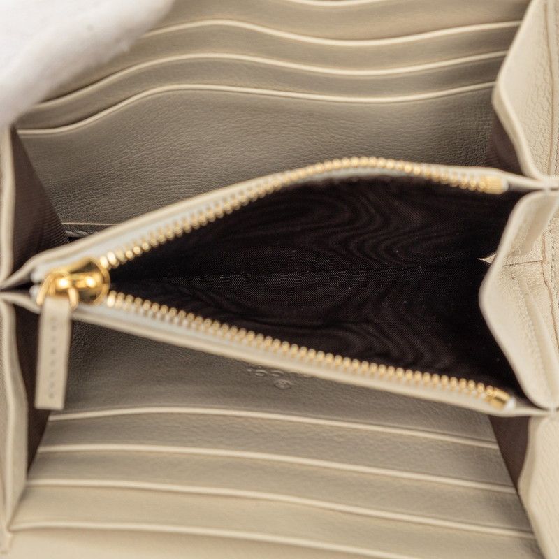 Gucci Interlocking Blanc Di Chain Wallet Shoulder Bag White Ivory Gold Leather — view 4
