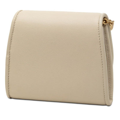 Gucci Interlocking Blanc Di Chain Wallet Shoulder Bag White Ivory Gold Leather — view 2