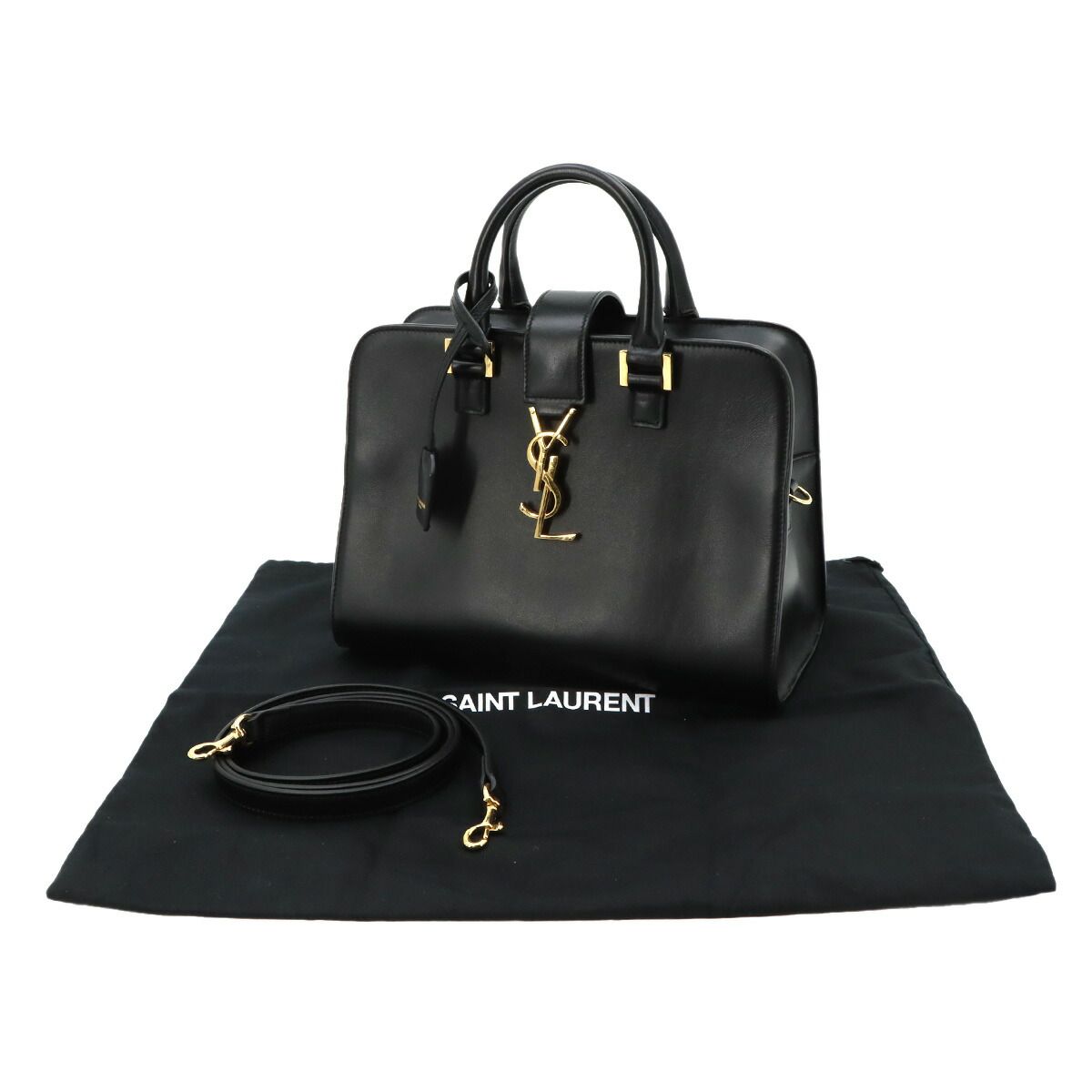 Saint Laurent Baby Cabas 2-Way Bag Leather Black — view 2