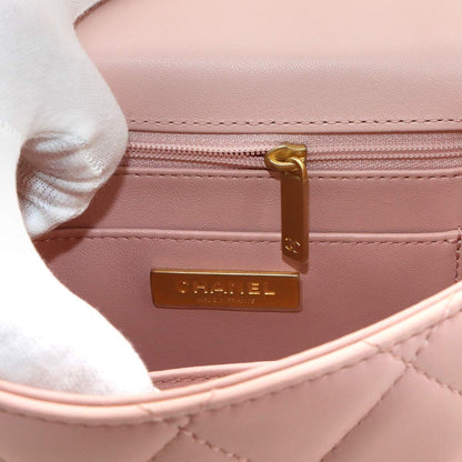 Chanel Quilted 2-Way Hand Chain Shoulder Bag Lambskin Pink Gold — view 7