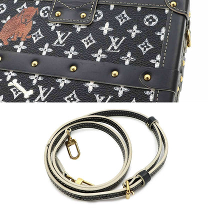 Louis Vuitton Monogram Petite Malle Shoulder Bag Black — view 9