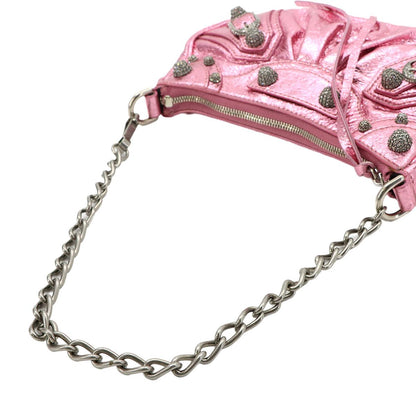 Balenciaga le Cagole Mini 2-Way Chain Shoulder Bag Leather Metallic Pink — view 5