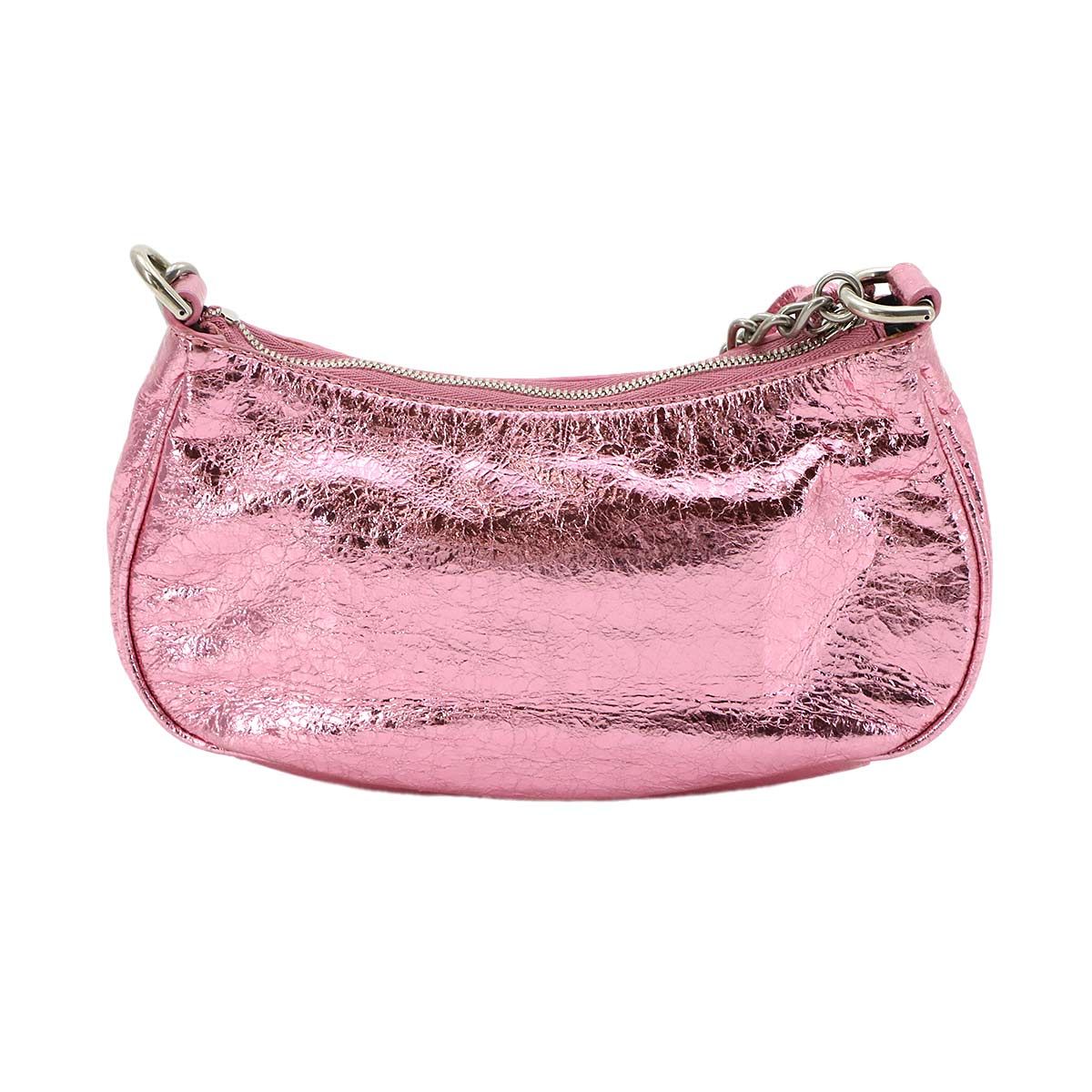 Balenciaga le Cagole Mini 2-Way Chain Shoulder Bag Leather Metallic Pink — view 2