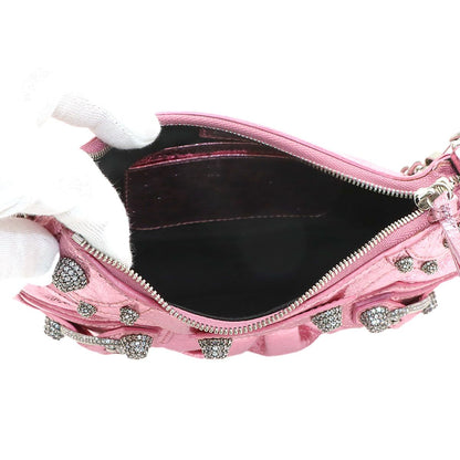 Balenciaga le Cagole Mini 2-Way Chain Shoulder Bag Leather Metallic Pink — view 6