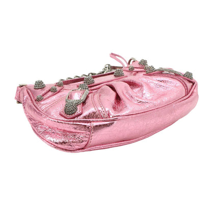 Balenciaga le Cagole Mini 2-Way Chain Shoulder Bag Leather Metallic Pink — view 4