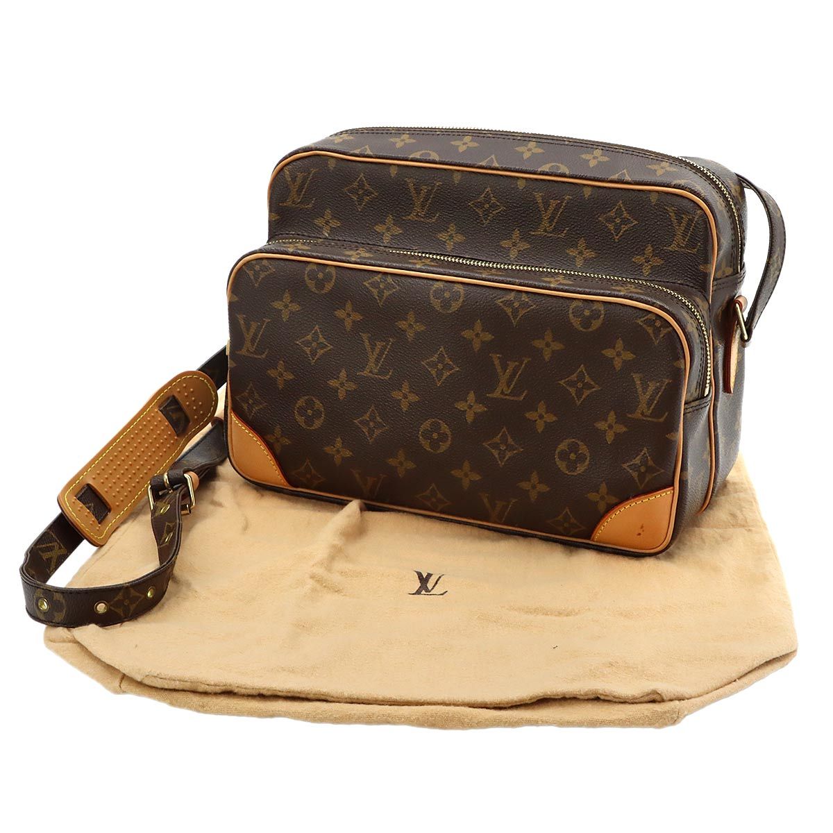 Louis Vuitton Monogram Nile Shoulder Bag Brown Gold — view 2