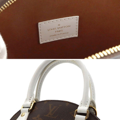 Louis Vuitton LV Match Monogram Ellipse BB 2-Way Hand Bag Leather Brown White — view 8