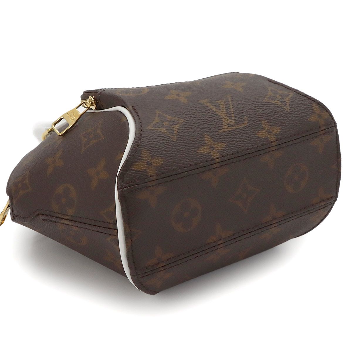 Louis Vuitton LV Match Monogram Ellipse BB 2-Way Hand Bag Leather Brown White — view 5