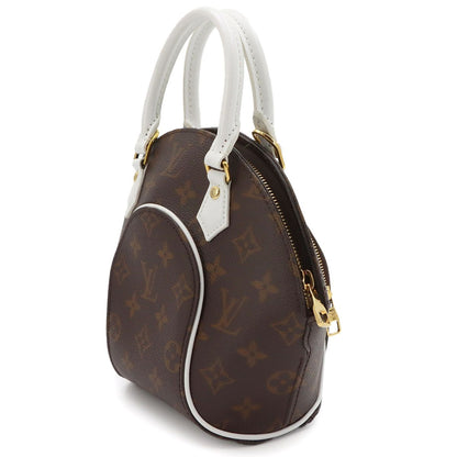 Louis Vuitton LV Match Monogram Ellipse BB 2-Way Hand Bag Leather Brown White — view 4