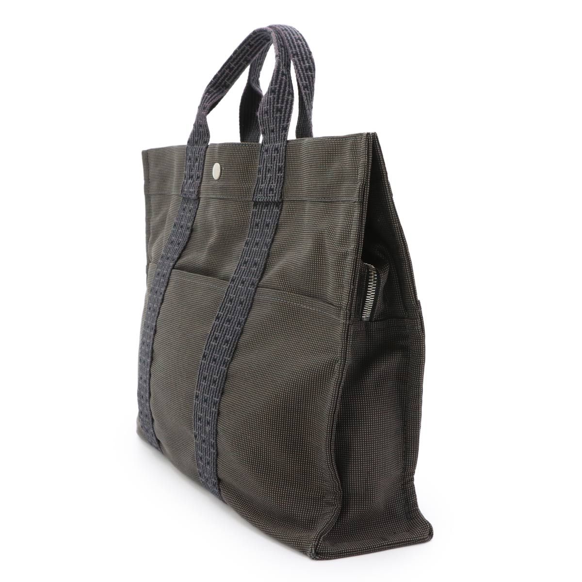 Hermes Her Line MM Tote Canvas Gray Silver Herline MM — view 3