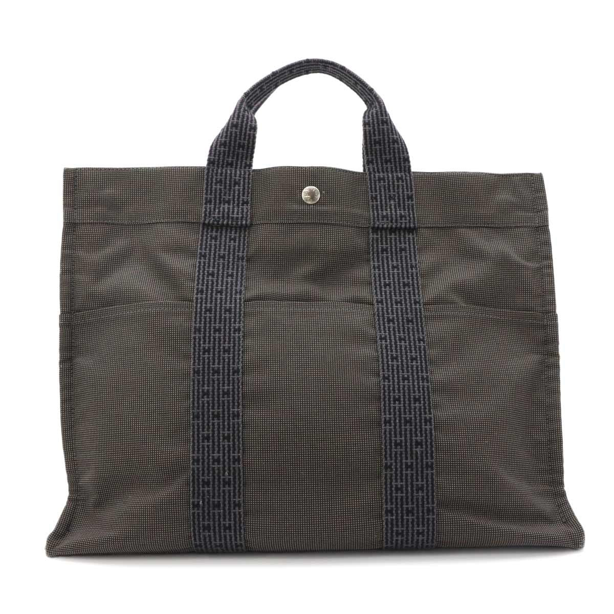 Hermes Her Line MM Tote Canvas Gray Silver Herline MM — view 2