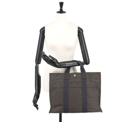 Hermes Her Line MM Tote Canvas Gray Silver Herline MM — view 9