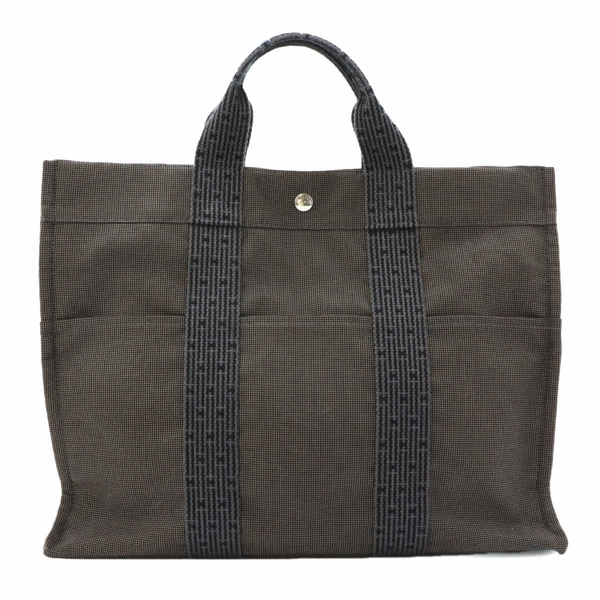 Hermes Her Line MM Tote Canvas Gray Silver Herline MM — view 2