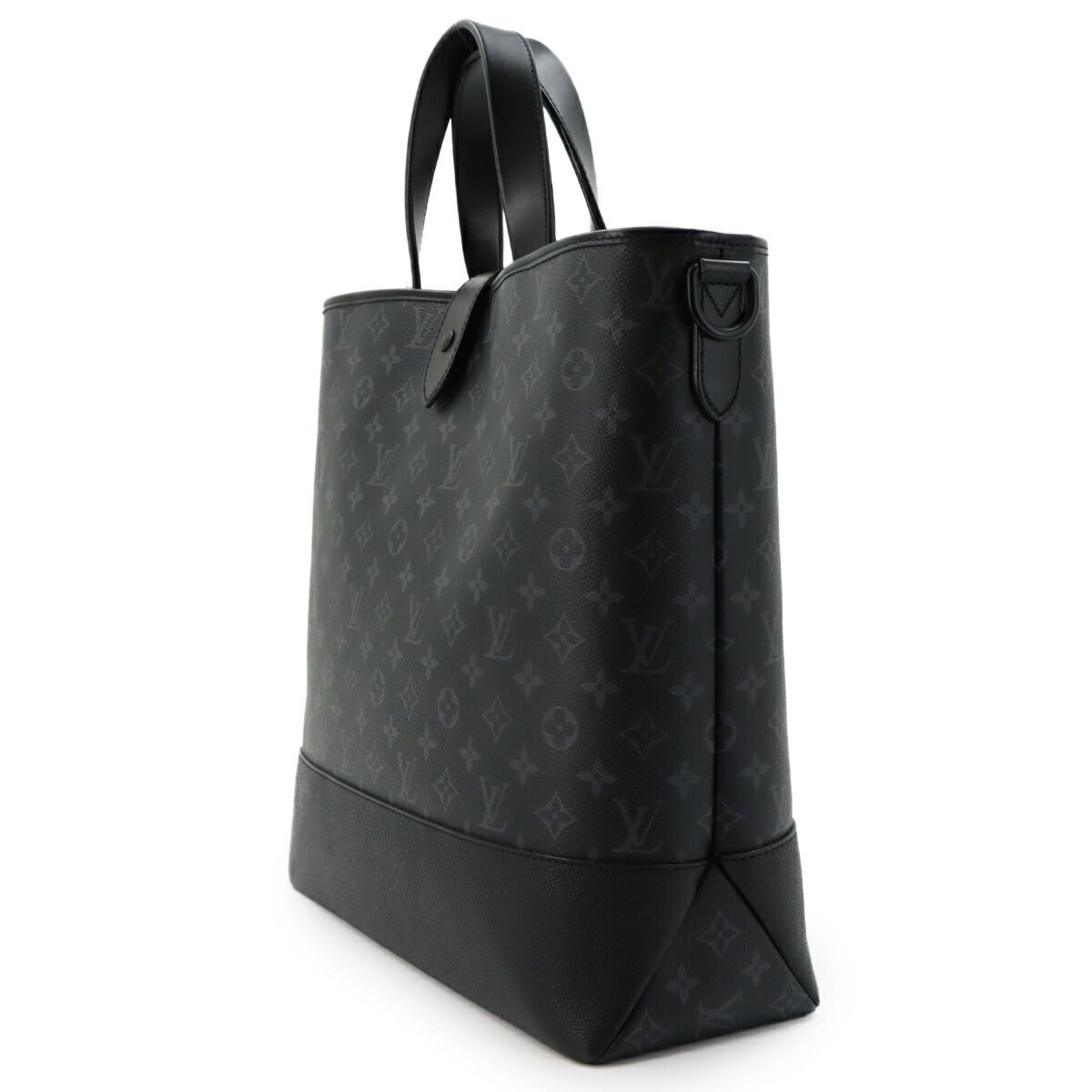 Louis Vuitton Monogram Eclipse Saumur 2-Way Tote Shoulder Bag Black — view 4