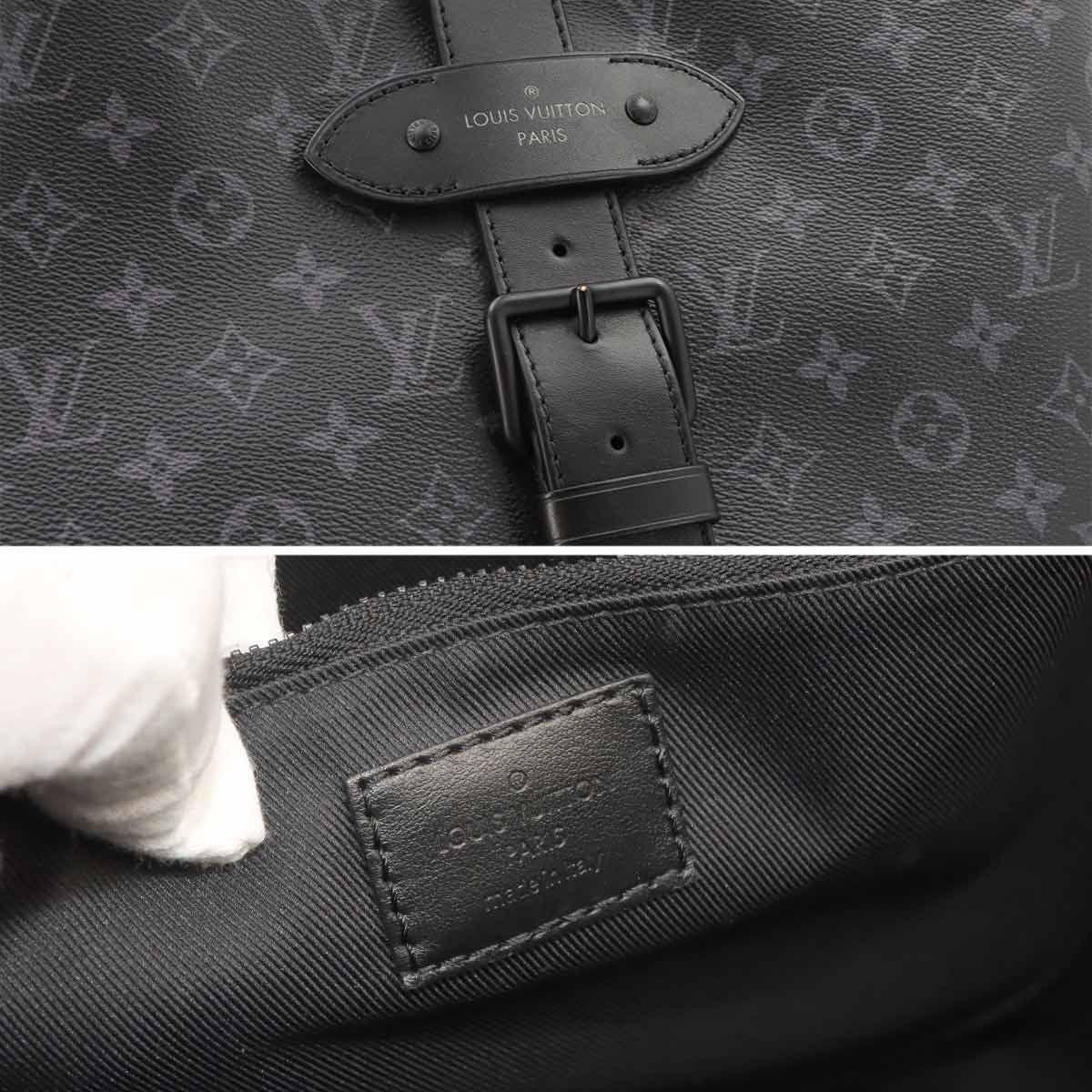 Louis Vuitton Monogram Eclipse Saumur 2-Way Tote Shoulder Bag Black — view 8