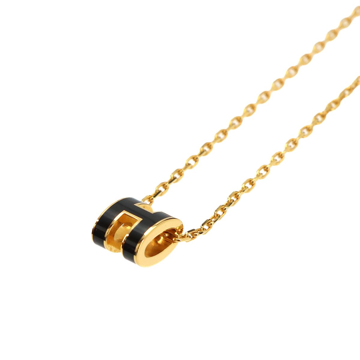 Hermes Mini Pop Necklace Black Gold — view 4