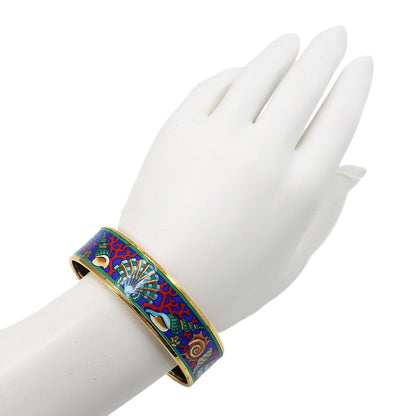 Hermes Enamel GM Bangle Bracelet Blue Multicolor Gold Email GM — view 5