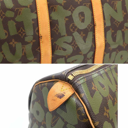 Louis Vuitton Monogram Graffiti Keepall 50 Boston Bag Khaki — view 9
