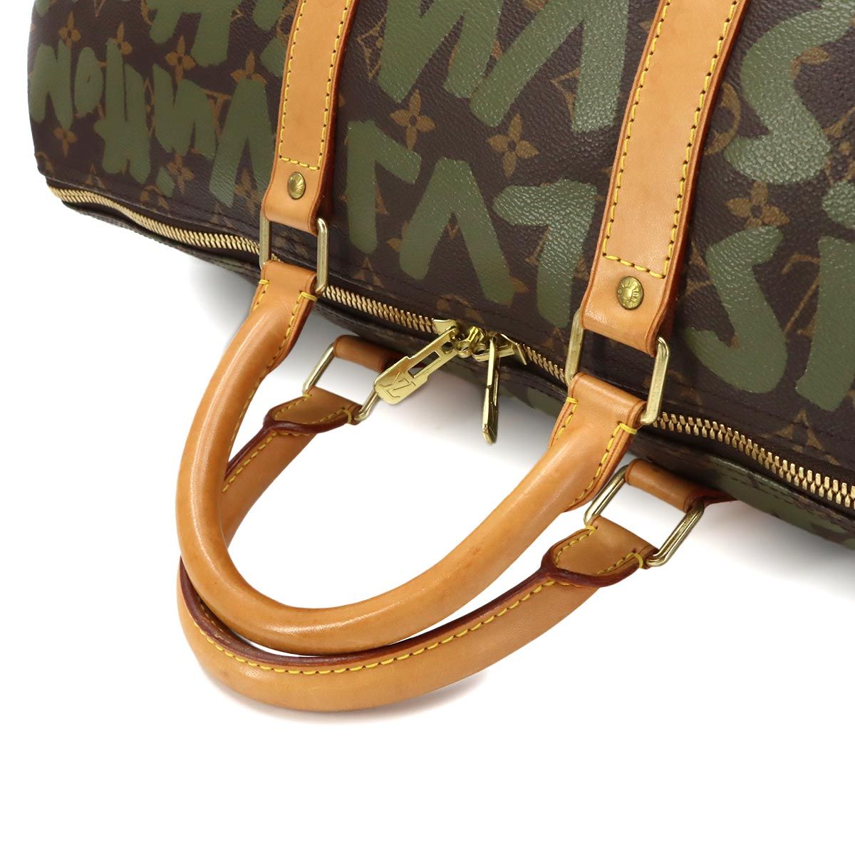 Louis Vuitton Monogram Graffiti Keepall 50 Boston Bag Khaki — view 5