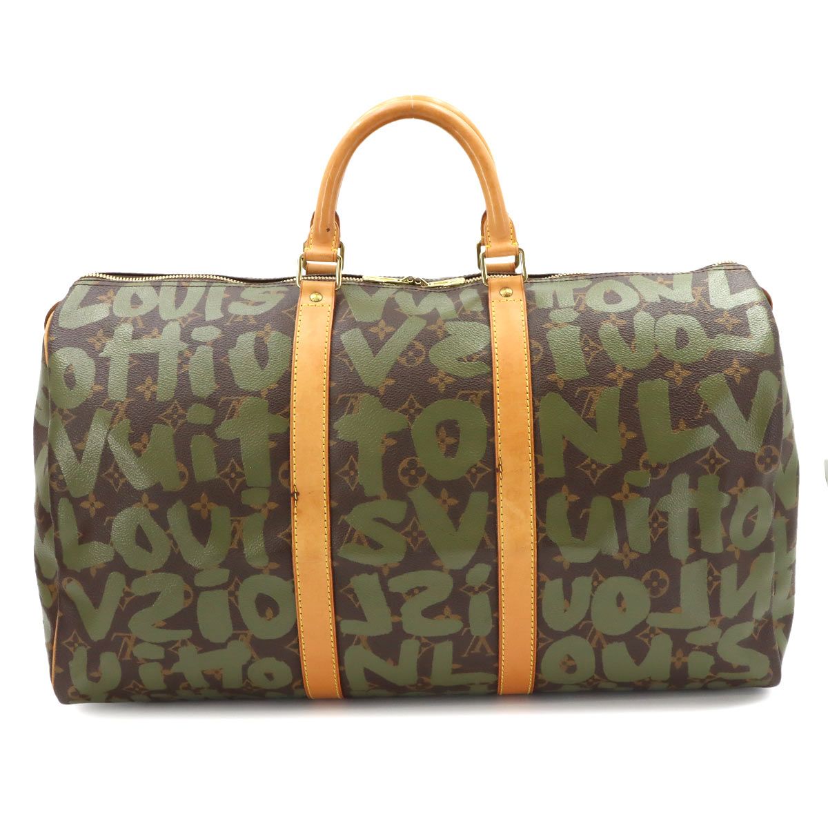 Louis Vuitton Monogram Graffiti Keepall 50 Boston Bag Khaki — view 2