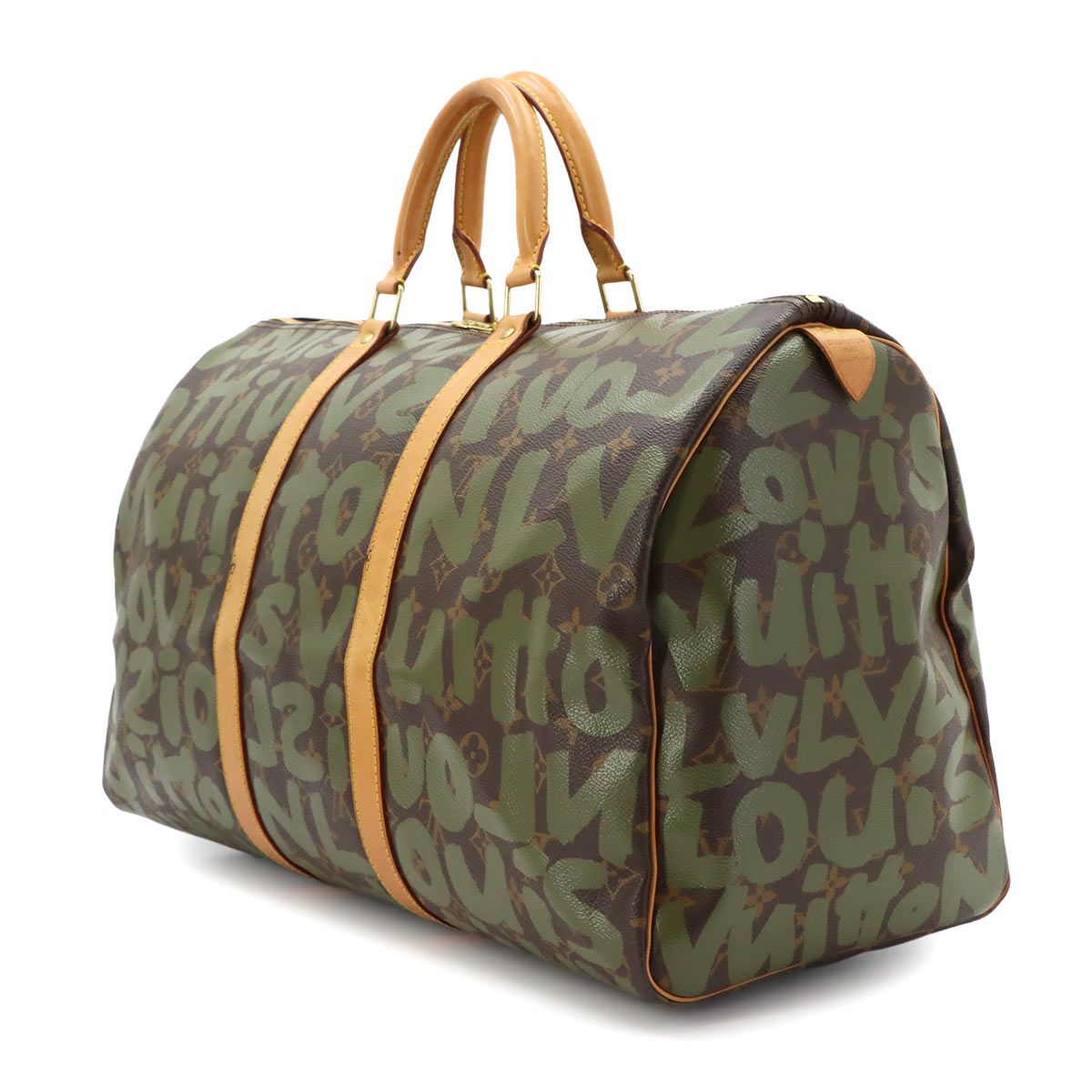Louis Vuitton Monogram Graffiti Keepall 50 Boston Bag Khaki — view 3