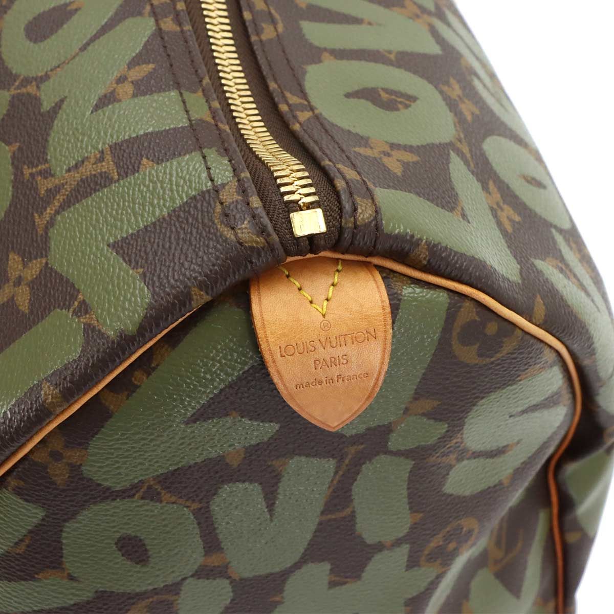 Louis Vuitton Monogram Graffiti Keepall 50 Boston Bag Khaki — view 8