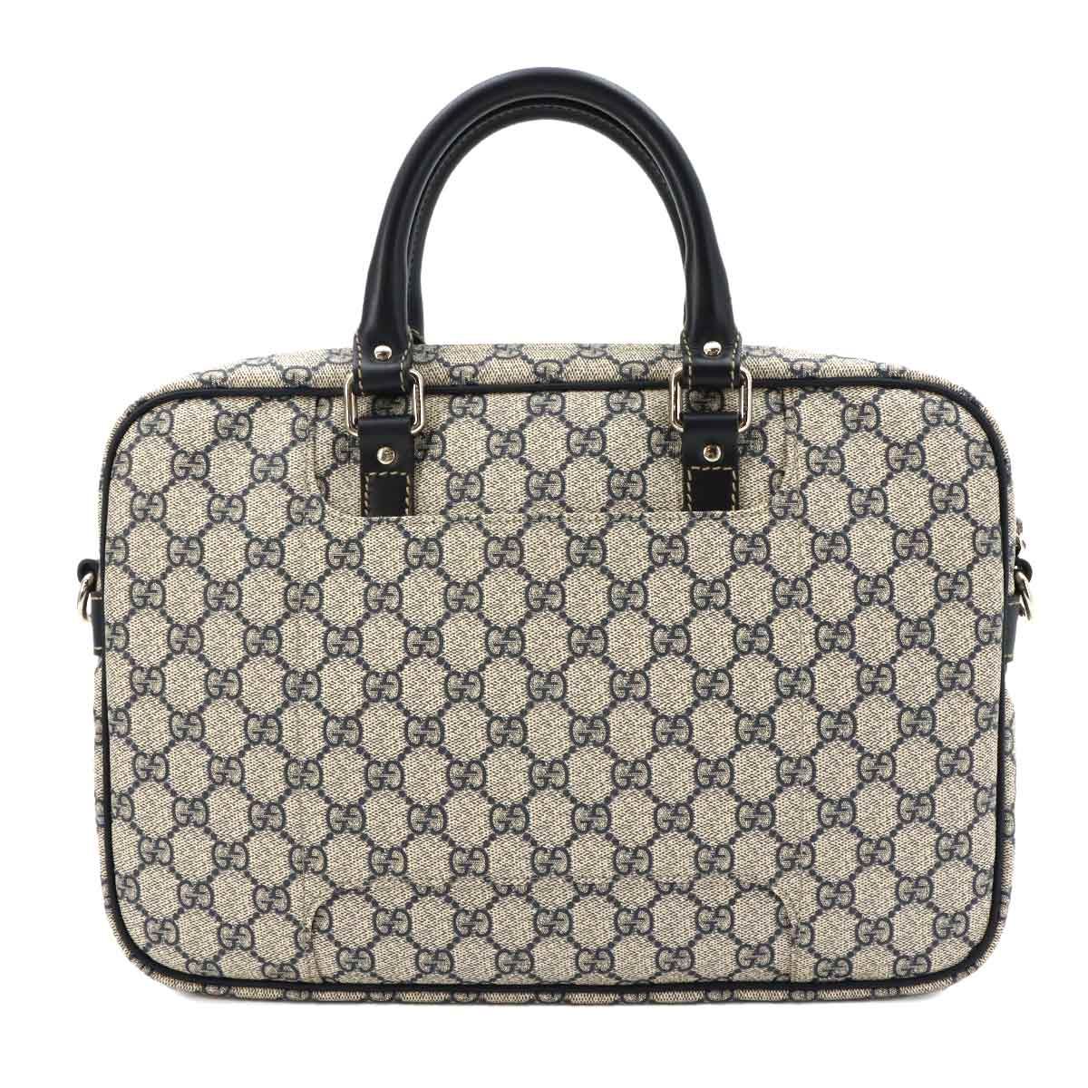 Gucci GG Supreme 2-Way Briefcase Business Shoulder Bag Navy — view 2