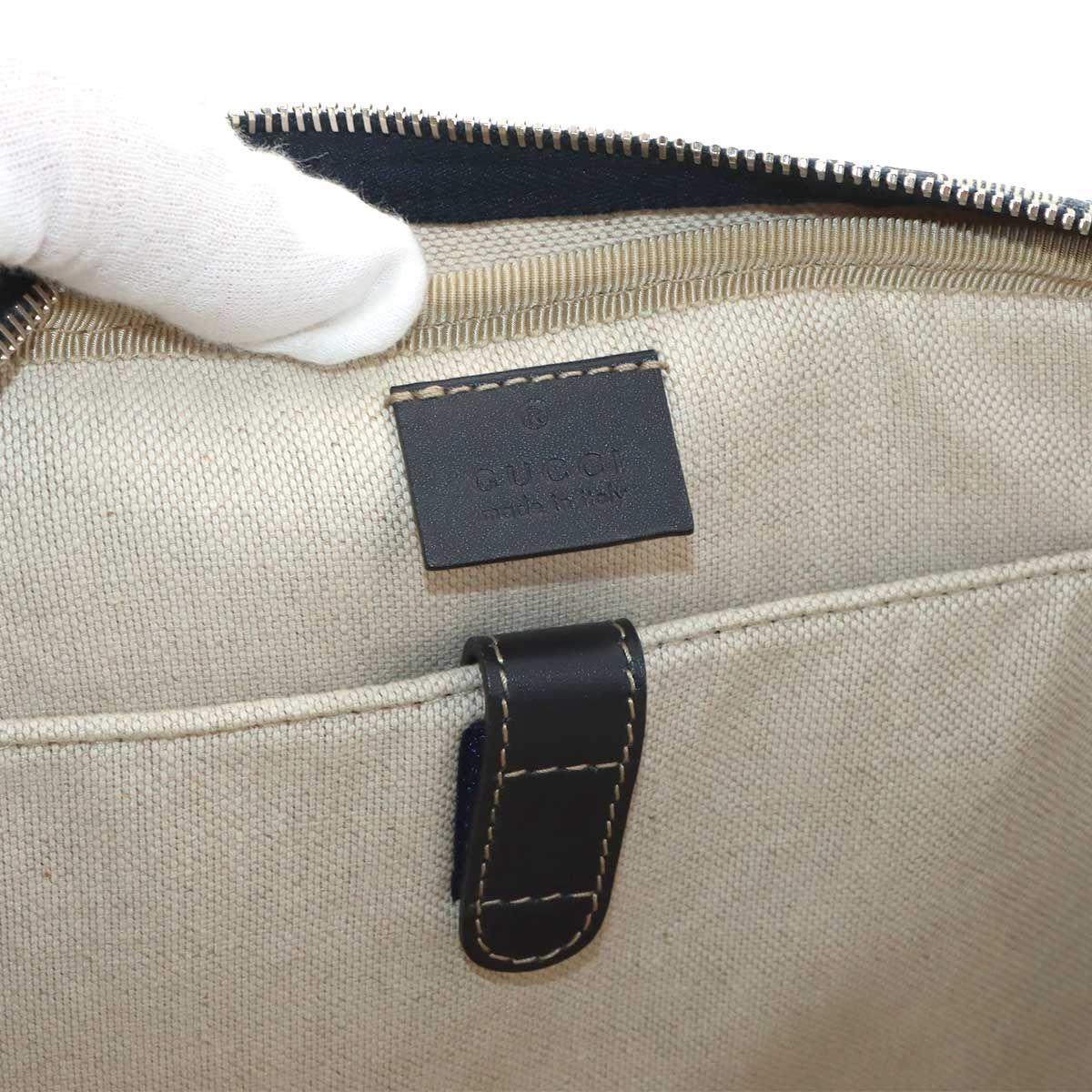 Gucci GG Supreme 2-Way Briefcase Business Shoulder Bag Navy — view 7