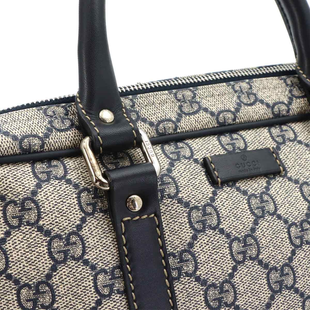 Gucci GG Supreme 2-Way Briefcase Business Shoulder Bag Navy — view 8