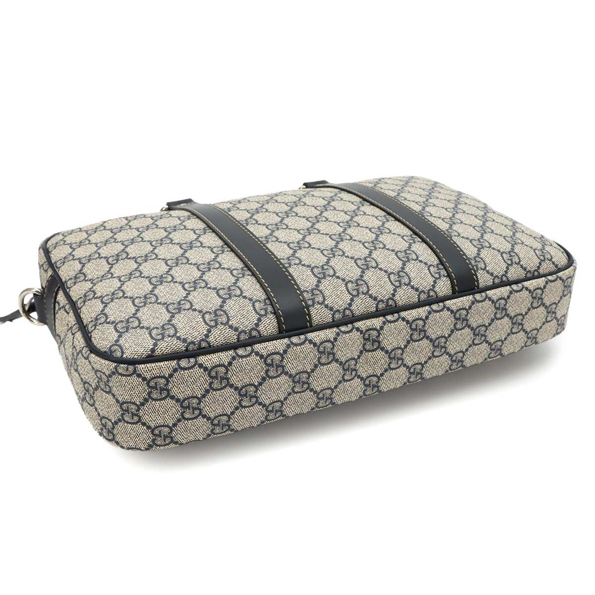 Gucci GG Supreme 2-Way Briefcase Business Shoulder Bag Navy — view 4